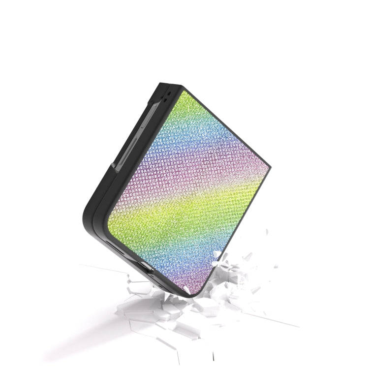 For Huawei nova Flip Diamond Black Frame Phone Case(Rainbow Diamond)