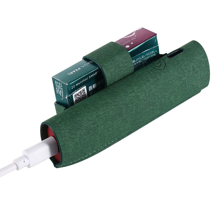 For IQOS ILUMA i ONE Electronic Cigarette Three-star Pattern Portable PU Storage Bag(Green)