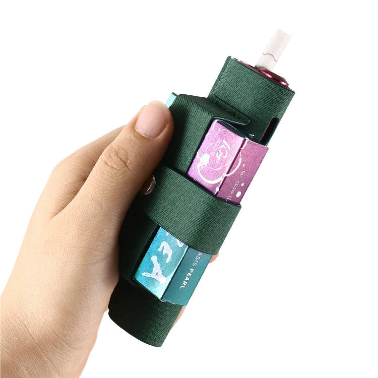 For IQOS ILUMA i ONE Electronic Cigarette Three-star Pattern Portable PU Storage Bag(Green)