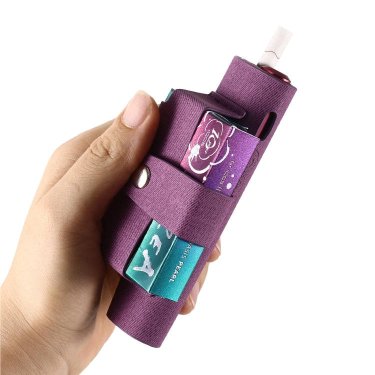 For IQOS ILUMA i ONE Electronic Cigarette Three-star Pattern Portable PU Storage Bag(Purple)