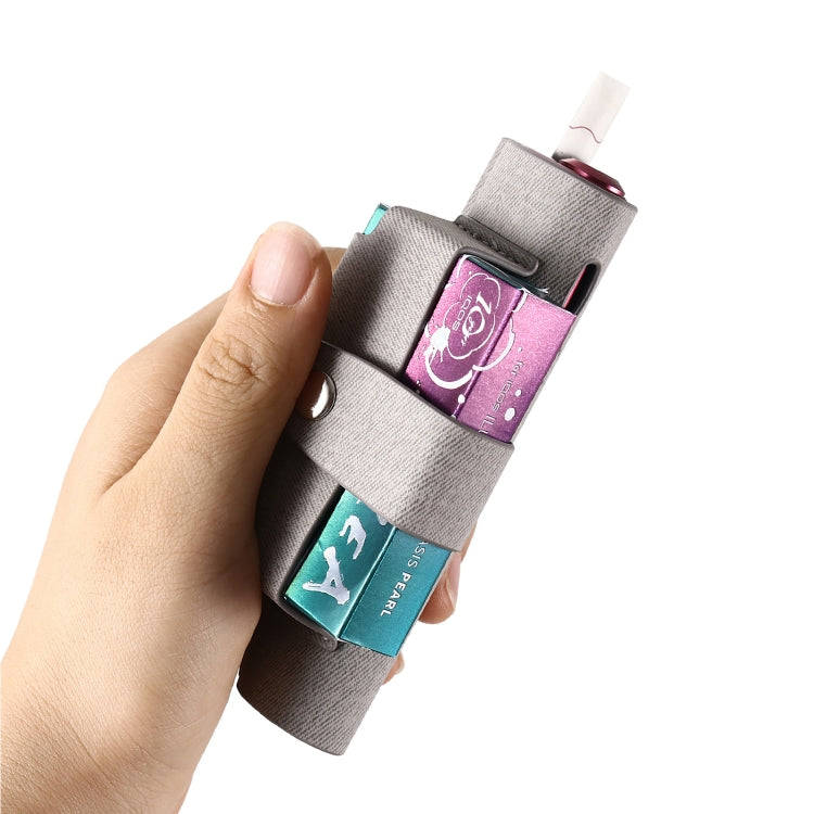 For IQOS ILUMA i ONE Electronic Cigarette Three-star Pattern Portable PU Storage Bag(Grey)