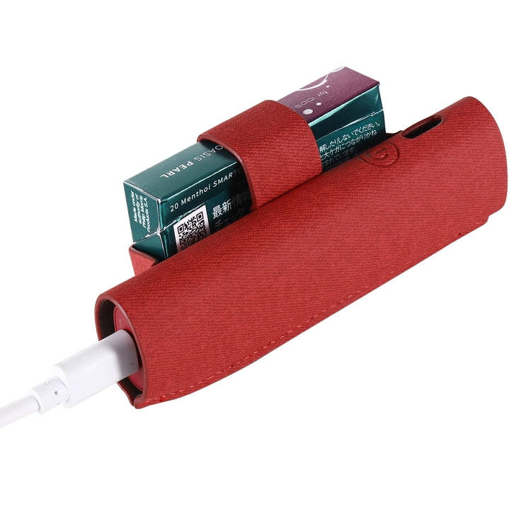 For IQOS ILUMA i ONE Electronic Cigarette Three-star Pattern Portable PU Storage Bag(Red)