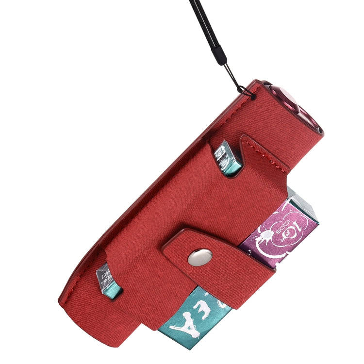 For IQOS ILUMA i ONE Electronic Cigarette Three-star Pattern Portable PU Storage Bag(Red)