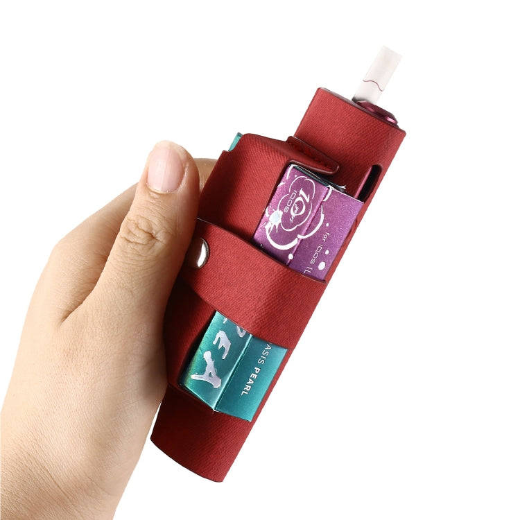 For IQOS ILUMA i ONE Electronic Cigarette Three-star Pattern Portable PU Storage Bag(Red)