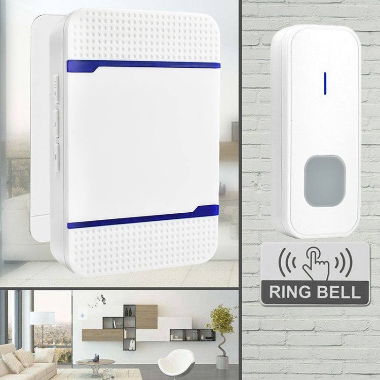 N15K-1T2-B 110dB IP55 Waterproof Wireless Doorbell, Receiver x 2 and Transmitter x 1, US Plug(Black)