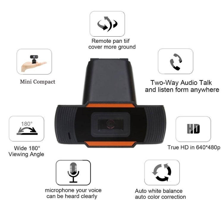 1080P 30fps HD Computer Camera Integrated Microphone USB Web Cam(Black)
