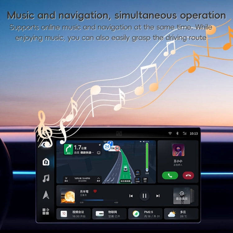 USB, USB-C / Type-C Dual Interface Wired to Wireless Car CarPlay Box Adapter for iPhone(Black)