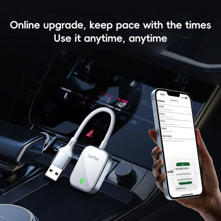USB, USB-C / Type-C Dual Interface Wired to Wireless Car CarPlay Box Adapter for iPhone(Black)