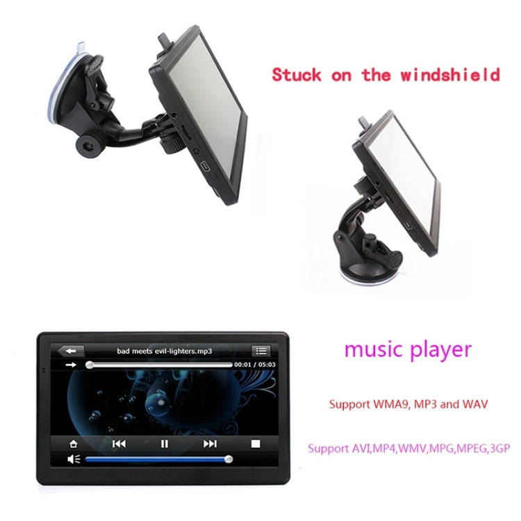 7 inch Car HD GPS Navigator 8G+128M Capacitive Screen Support FM / TF Card, Germany Map