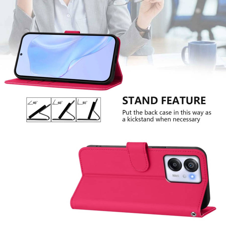 For Blackview Oscal Modern 8 / Color 8 Skin Feel Solid Color Leather Phone Case with Lanyard(Rose...
