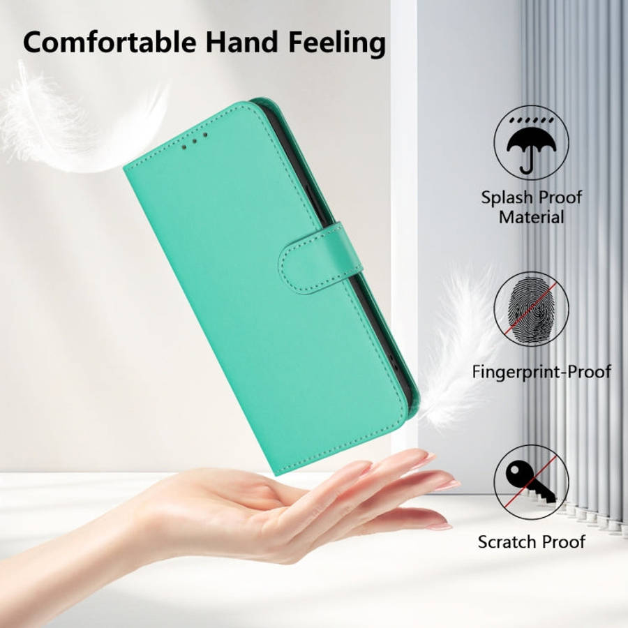 For Blackview Wave 6C Skin Feel Solid Color Leather Phone Case with Lanyard(Green)