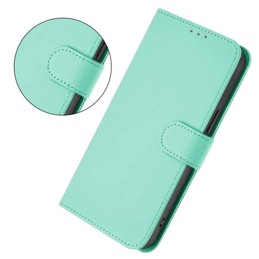 For Blackview Oscal Flat 1C Skin Feel Solid Color Leather Phone Case with Lanyard(Mint Green)