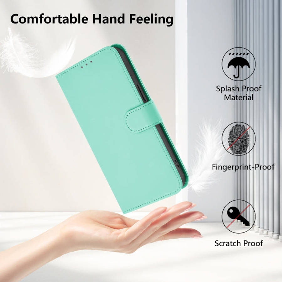 For Ulefone Note 18 Ultra Skin Feel Solid Color Leather Phone Case with Lanyard(Mint Green)