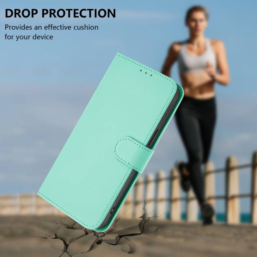 For Ulefone Note 18 Ultra Skin Feel Solid Color Leather Phone Case with Lanyard(Mint Green)