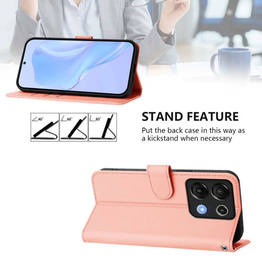 For Umidigi G9 5G Skin Feel Solid Color Leather Phone Case with Lanyard(Pink)