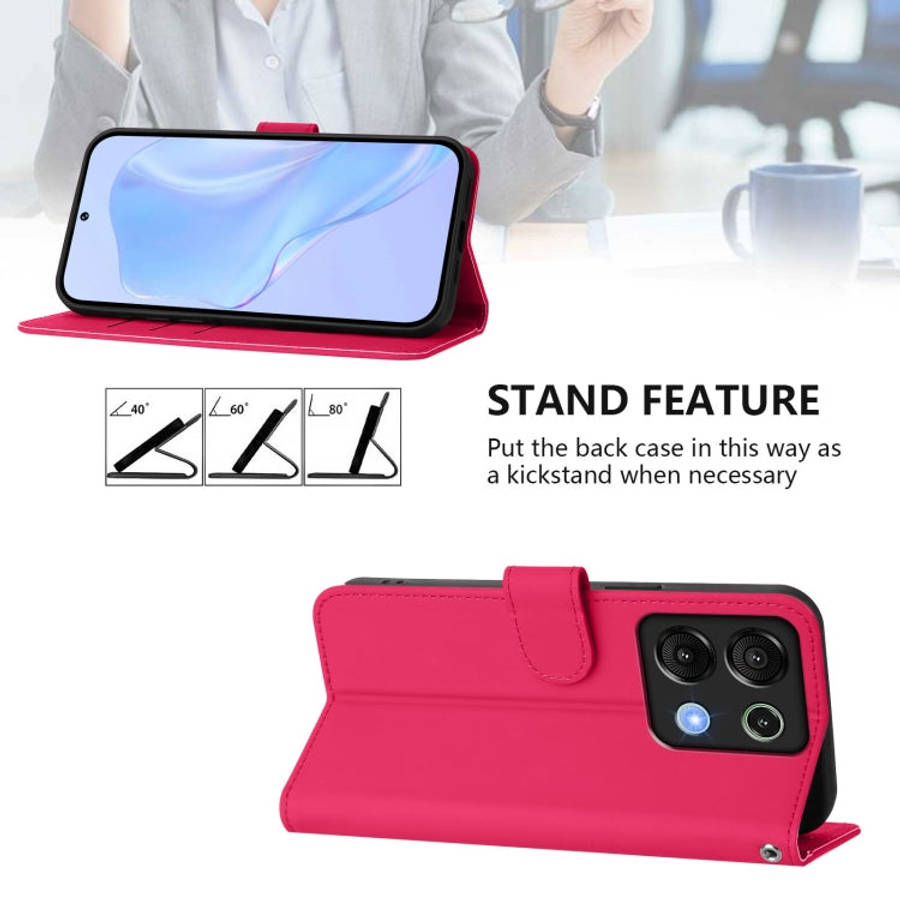For Umidigi G9 5G Skin Feel Solid Color Leather Phone Case with Lanyard(Rose Red)