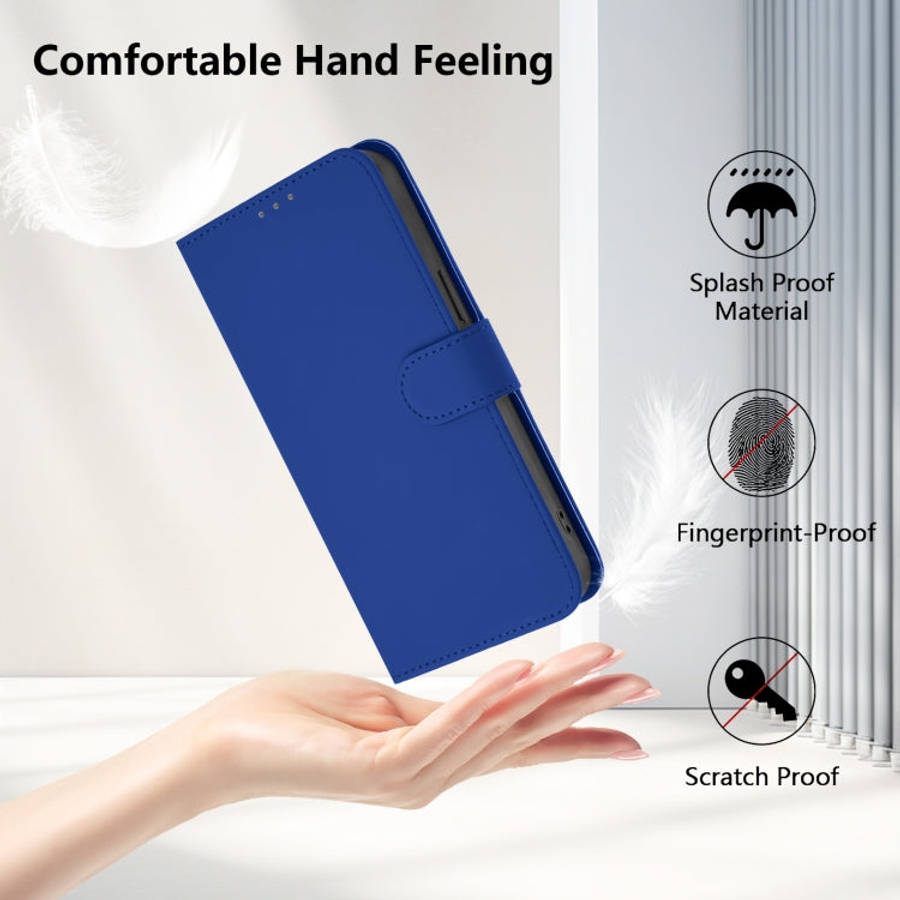 For Umidigi Note 90 Skin Feel Solid Color Leather Phone Case with Lanyard(Dark Blue)