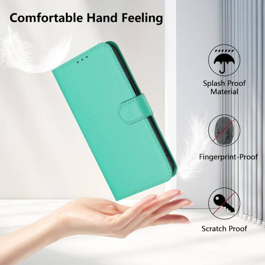 For Umidigi Note 100 Skin Feel Solid Color Leather Phone Case with Lanyard(Green)
