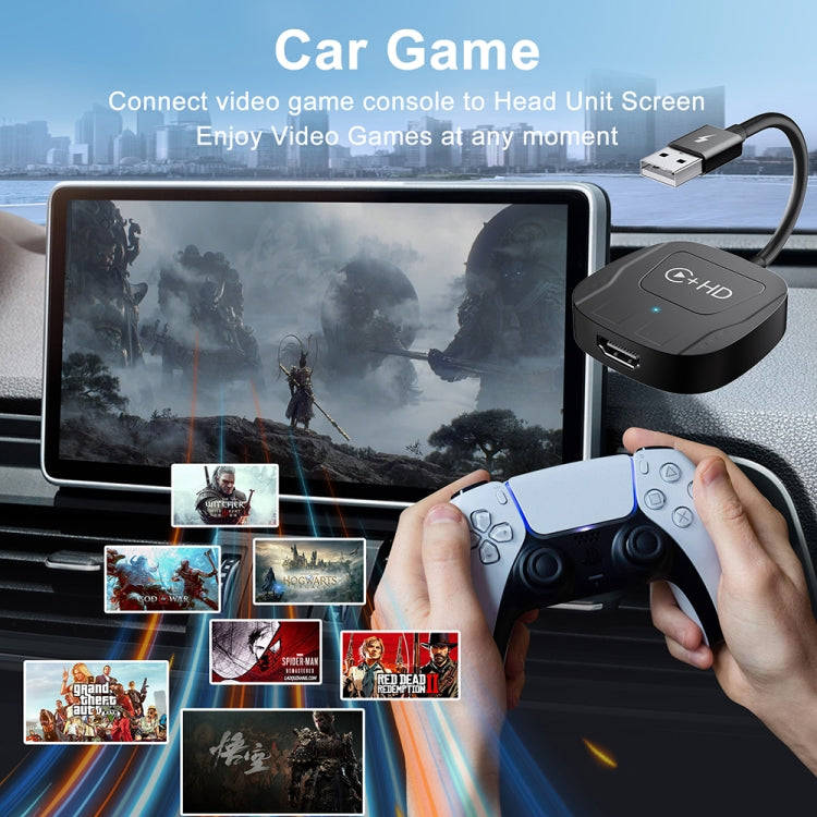 USB and HDMI Wired to Wireless CarPlay Auto Adapter, Specification:Square(Silver)
