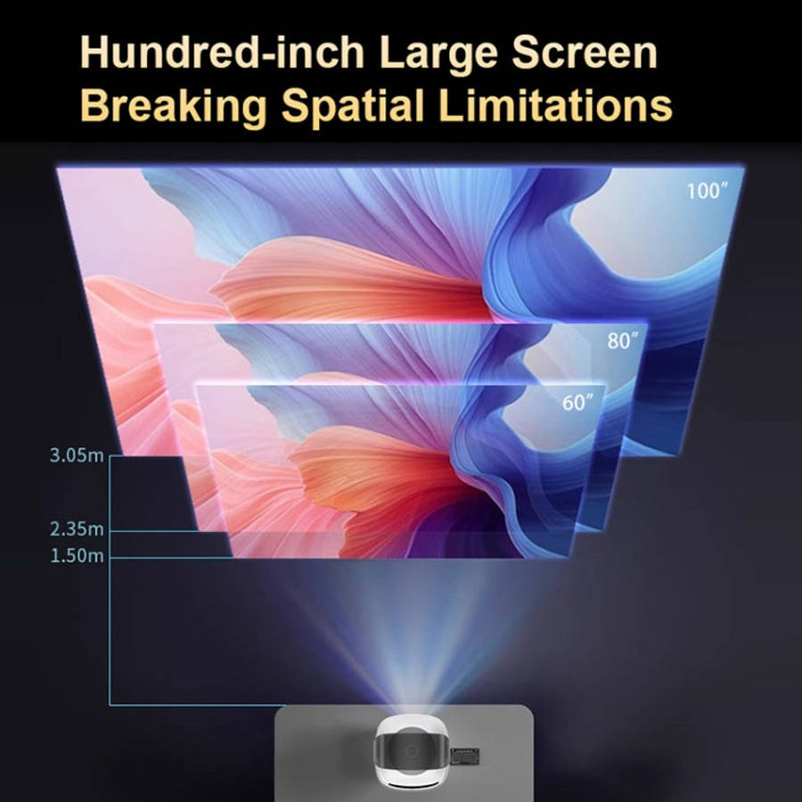 T-2 1920 x 1080P 240ANSI HiSilicon 352 Android 9.0 Portable Projector, EU Plug(White)