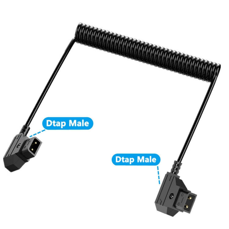 D-Tap Male to D-Tap Male Anton Bauer V-mount Camera Coiled Adapter Extension Cable, Length: 1.5m(...