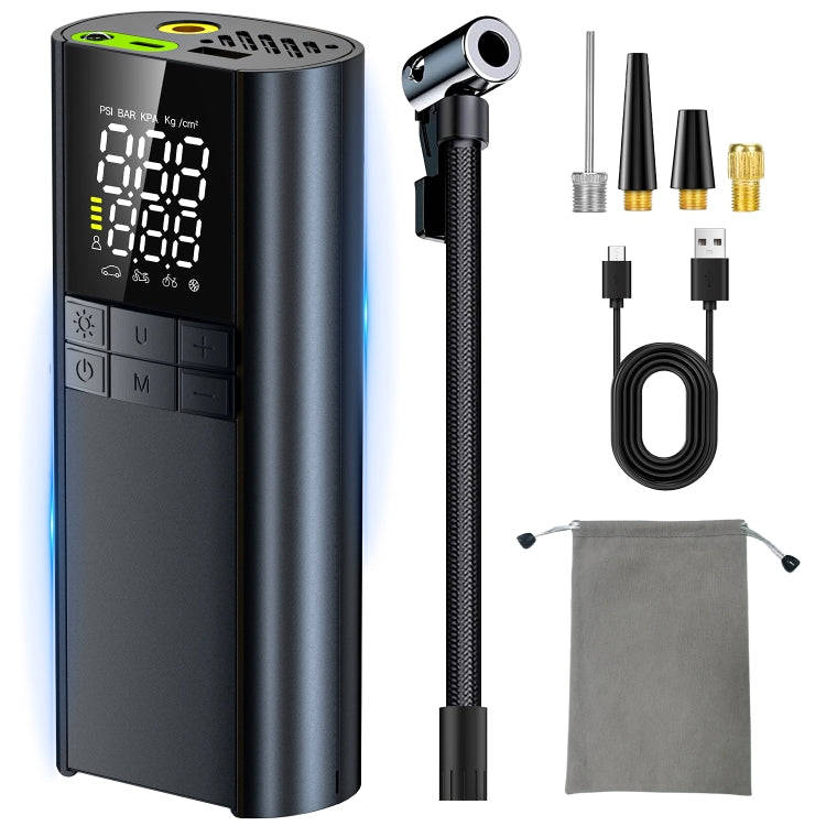 T8 Car Digital Display Portable Smart Electric Wireless Air Pump(Black)