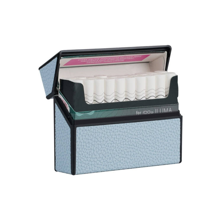 For IQOS Series Electronic Cigarette Grooved Leather PC Storage Box(Far Peak Blue)