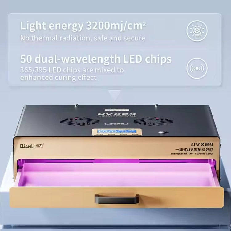 Qianli UVX24 16 inch Powerful Integrated UV Curing Lamp Box, Plug:EU Plug