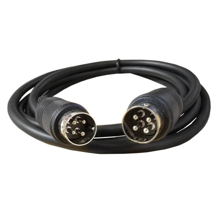 MD DIN 4 Pin Male to Male AC/DC Power Audio Adapter Cable, Length:1m(Black)