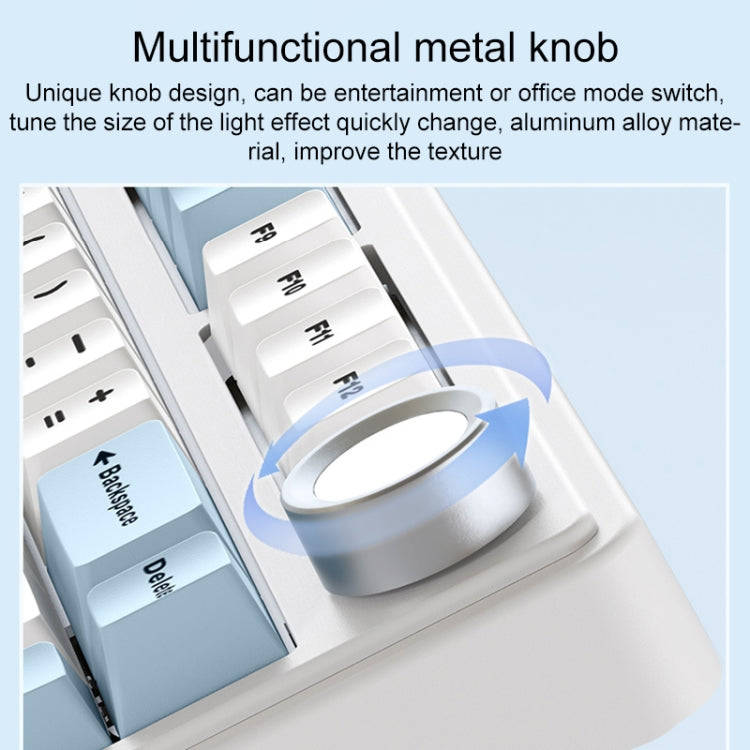 AULA F75 80 Keys Wired/2.4G/Bluetooth Three Model Customized RGB Mechanical Keyboard(Side Engrave...
