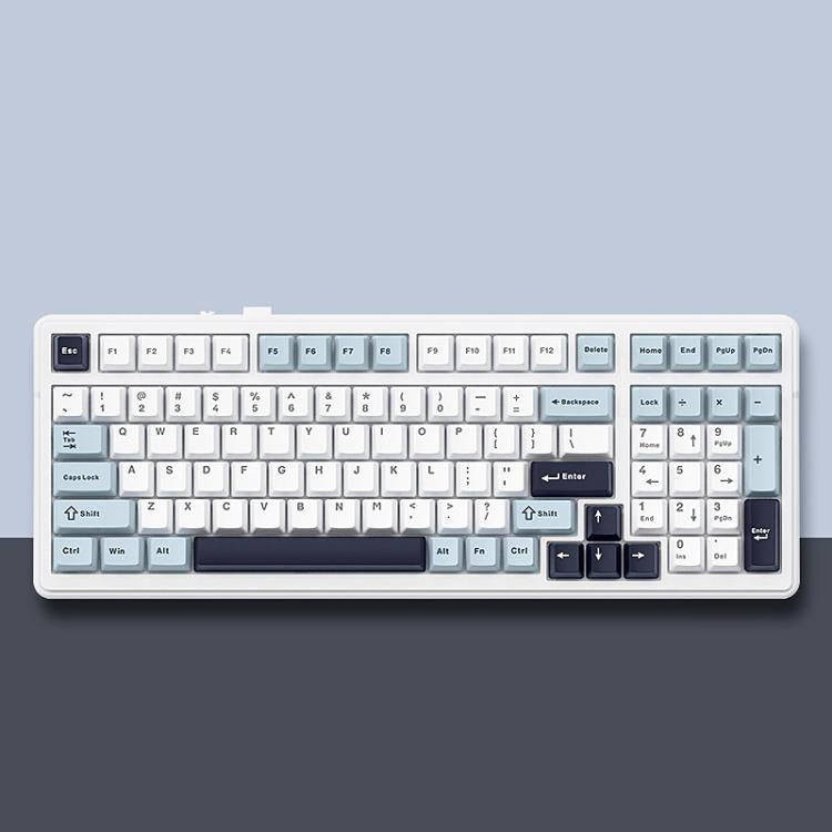 AULA F99 99 Keys Wired/2.4G/Bluetooth Three Model Customized RGB Mechanical Keyboard(Smoky Blue S...