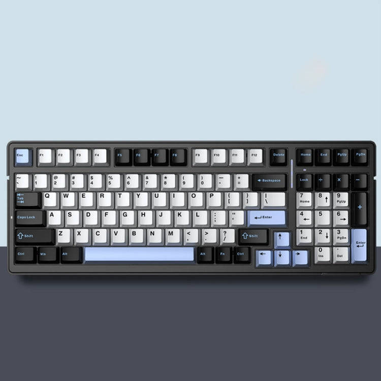 AULA F99 99 Keys Wired/2.4G/Bluetooth Three Model Customized RGB Mechanical Keyboard(Black White ...