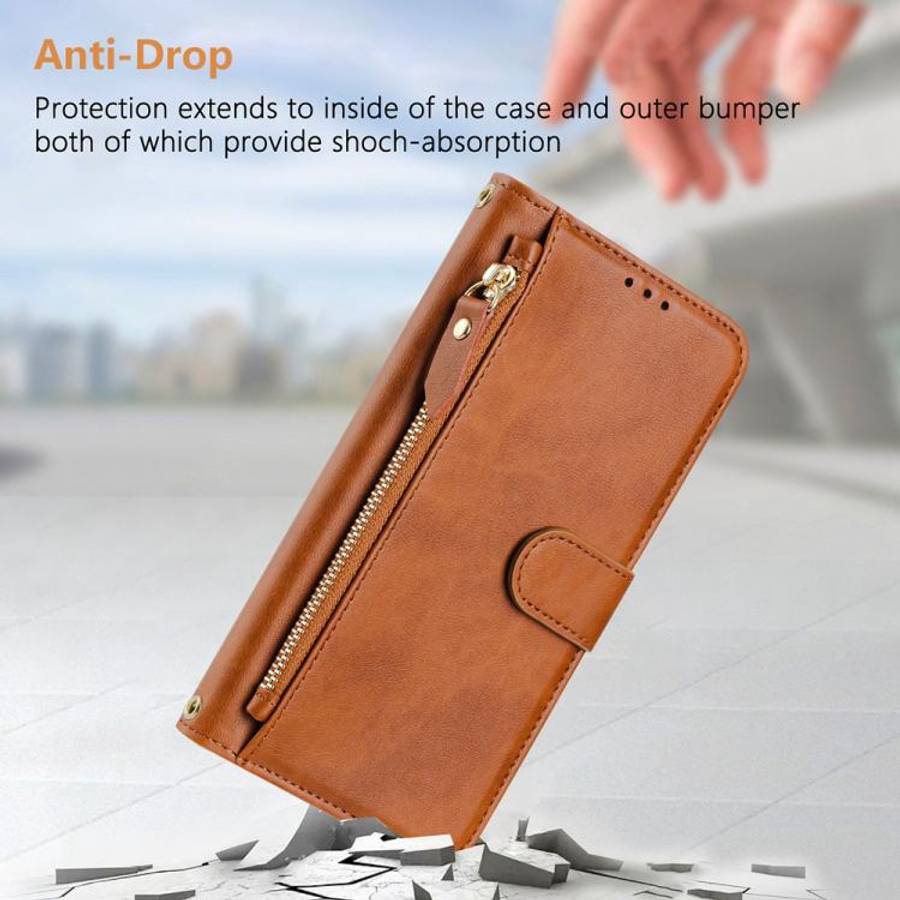 For Doogee Note 59 / Note 59 Pro Multi-Card Slots Zipper Wallet Leather Phone Case(Brown)