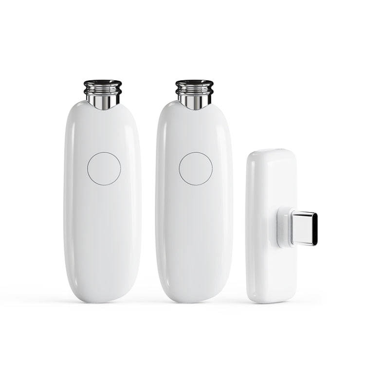 FUNSNAP M2 1 TX + 2 RX Digital Noise Reduction Wireless Microphone Mic Tok, Version:Type-C(White)