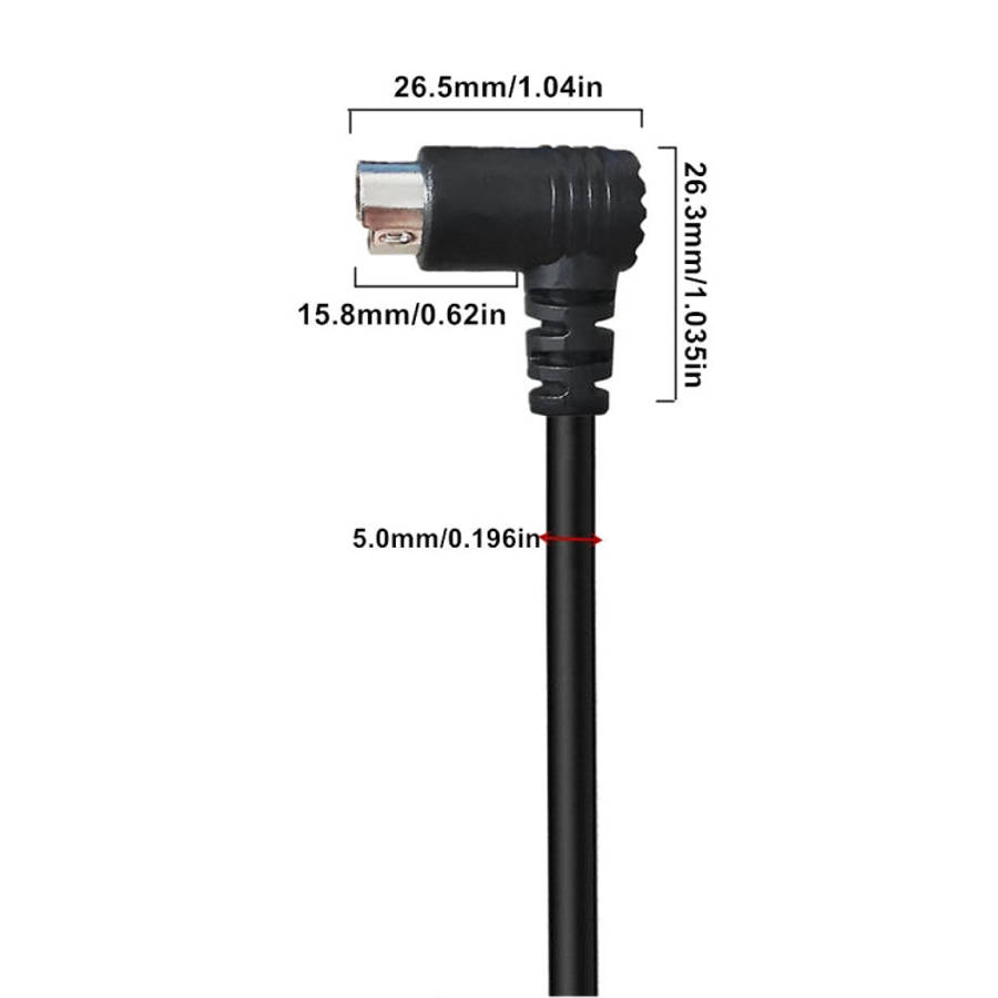 Mini DIN 5 Pin Core Audio / Video Cable, Length:1.8m(Elbow to Elbow)