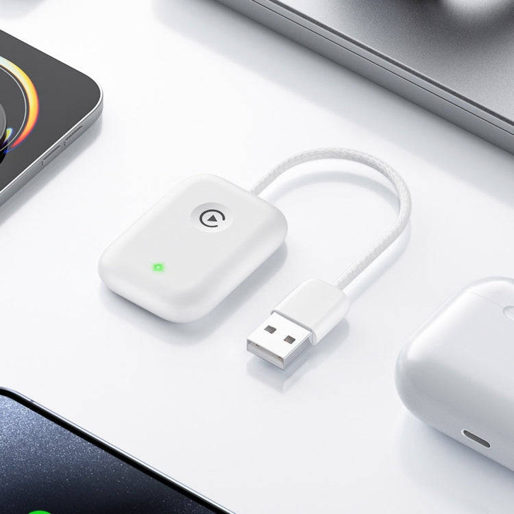 USB Interface Wired to Wireless Car CarPlay Adapter(White)