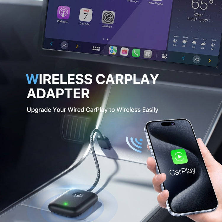 USB Interface Wired to Wireless Car CarPlay Adapter(Black)