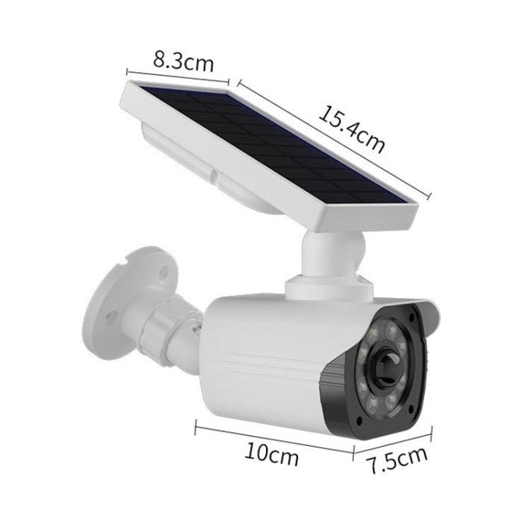 Human Body Sensing Simulation Surveillance Camera Solar Wall Light(White)