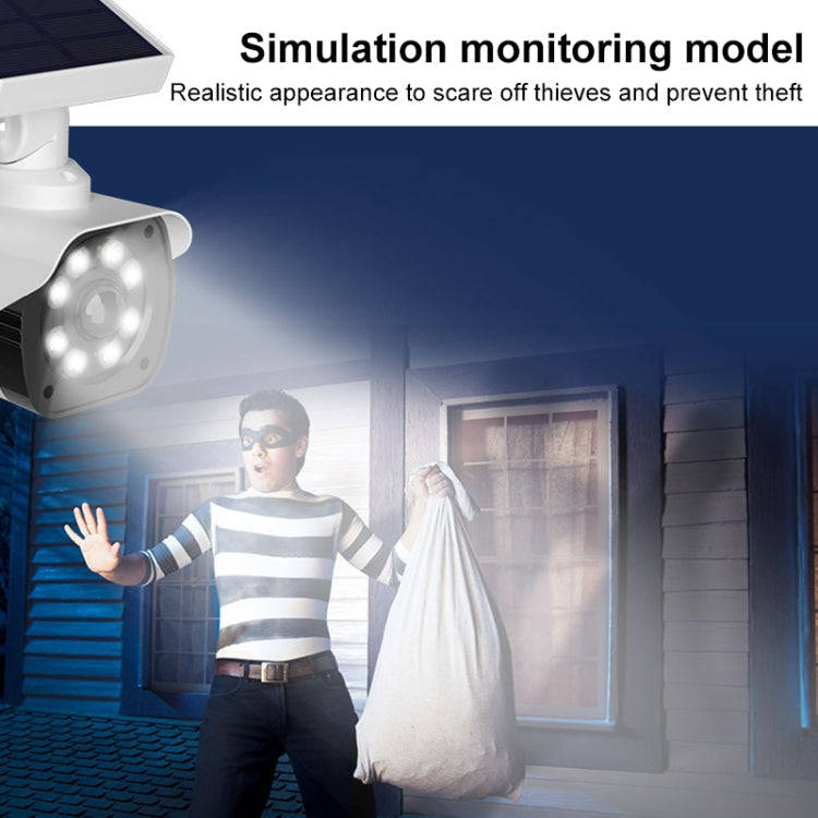 Human Body Sensing Simulation Surveillance Camera Solar Wall Light(White)
