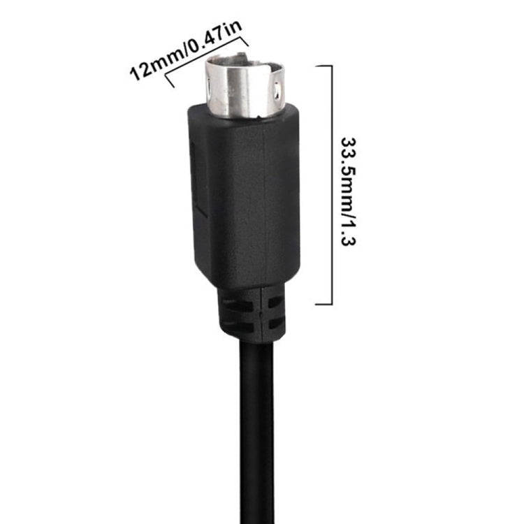 Mini DIN 6 Pin Core Extension Cable, Length:1.8m(Male to Male Straight)
