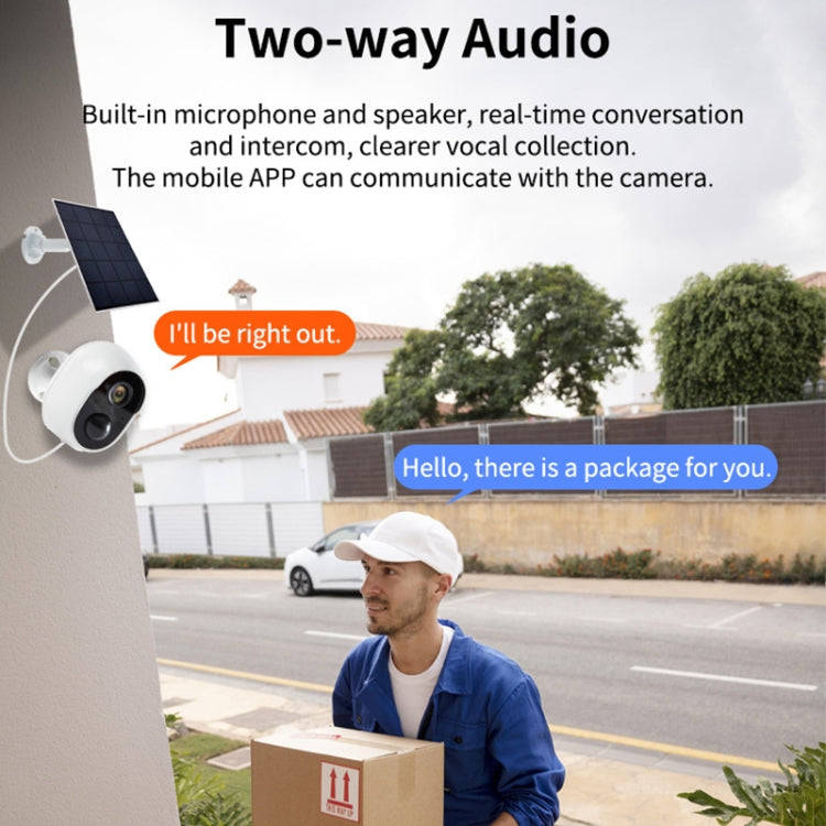Graffit Version Home Ultra-HD Solar Panel Wireless WiFi Surveillance Camera, Memory Card:128GB(EU...
