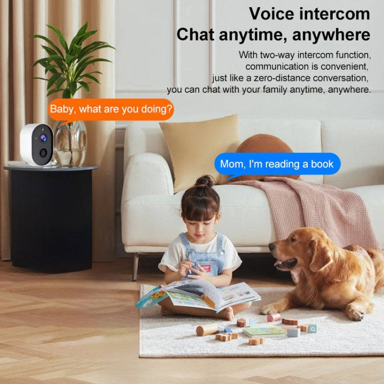 3MP Home Outdoor HD Wireless Surveillance Camera, WiFi Version+5200mAh Battery+Onecam APP(EU Plug)