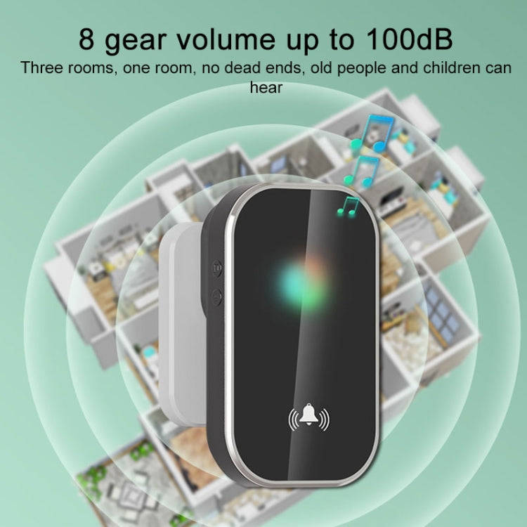 2 in 1 Waterproof Long Distance Remote Control Wireless Doorbell(Silver)