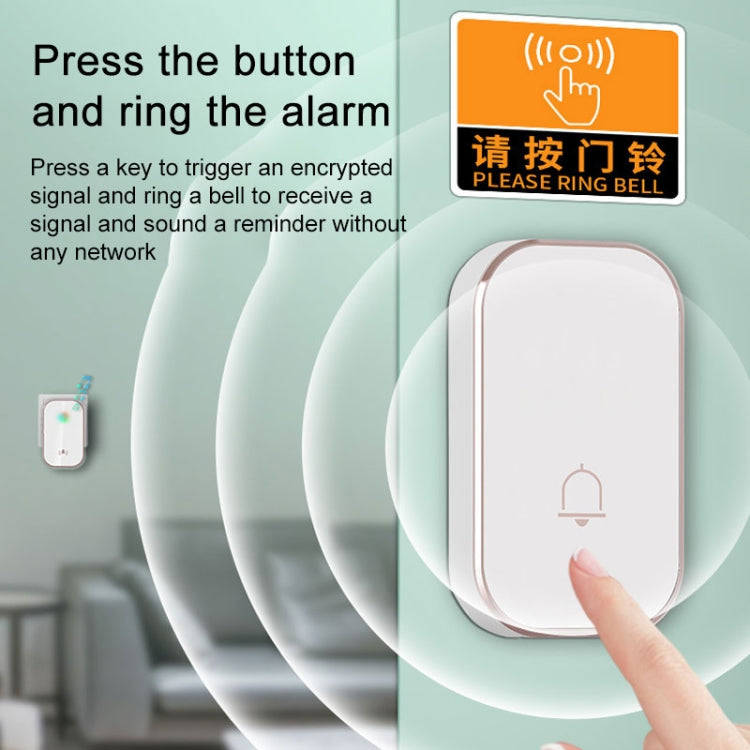 2 in 1 Waterproof Long Distance Remote Control Wireless Doorbell(Silver)