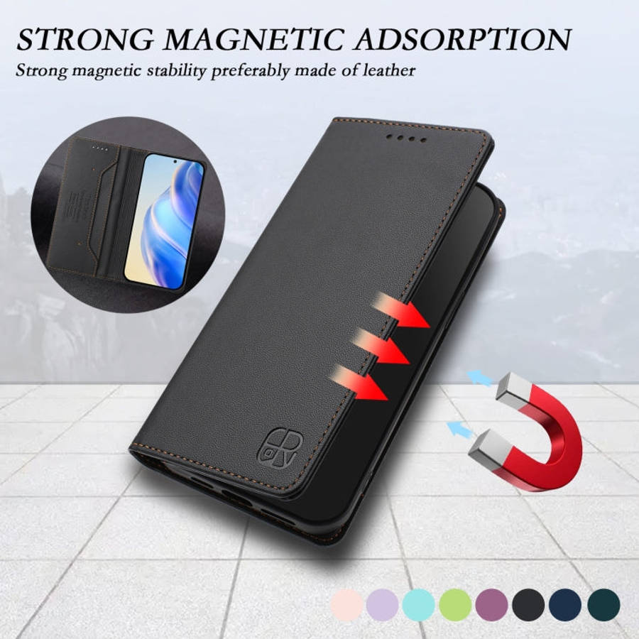 For Oukitel C57 / C57S / C57 Pro RC01 Dual-Folded Magnetic Suction RFID Leather Phone Case(Black)