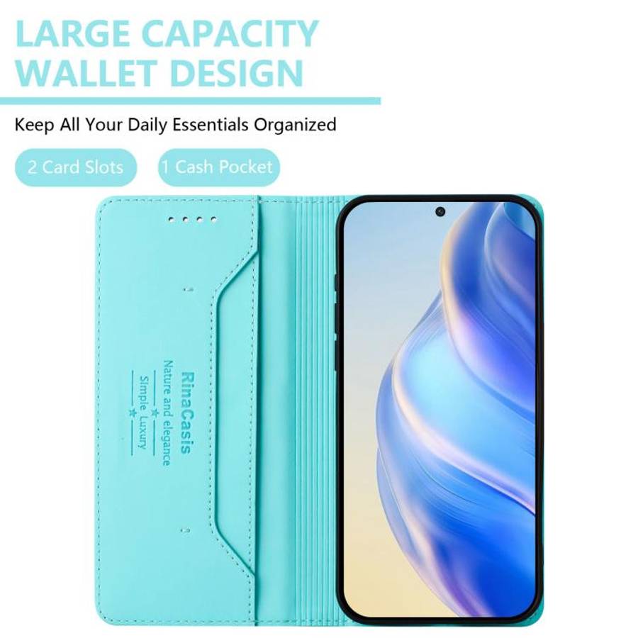 For Doogee Note 56 / Note 56 Pro RC01 Dual-Folded Magnetic Suction RFID Leather Phone Case(Mint G...