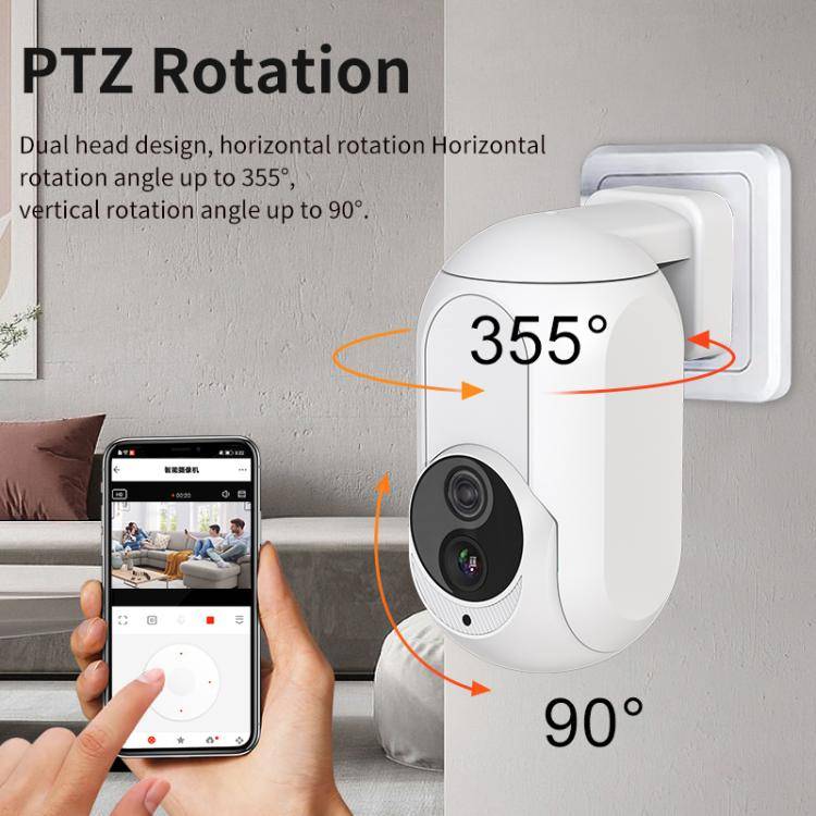 Home Socket Type WiFi Surveillance Camera Support Night Vision & Two-way Intercom, EU Plug(White)