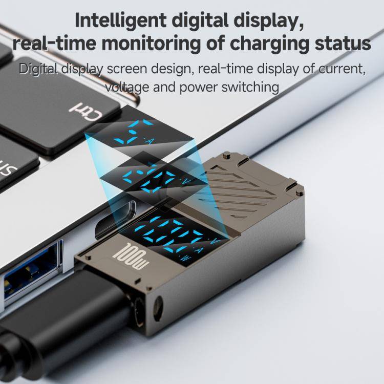 100W Computer Charging Digital Display Adapter, Specification:Type-C to DC6.0x0.6mm