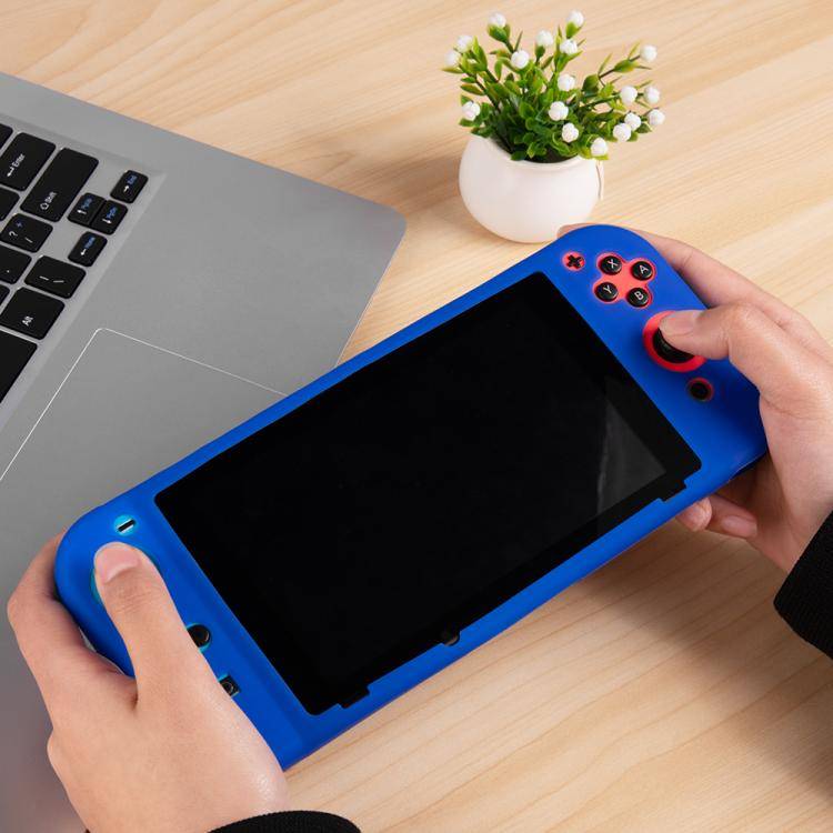 For Nintendo Switch Game Console Solid Color Silicone Full Protective Case(White)