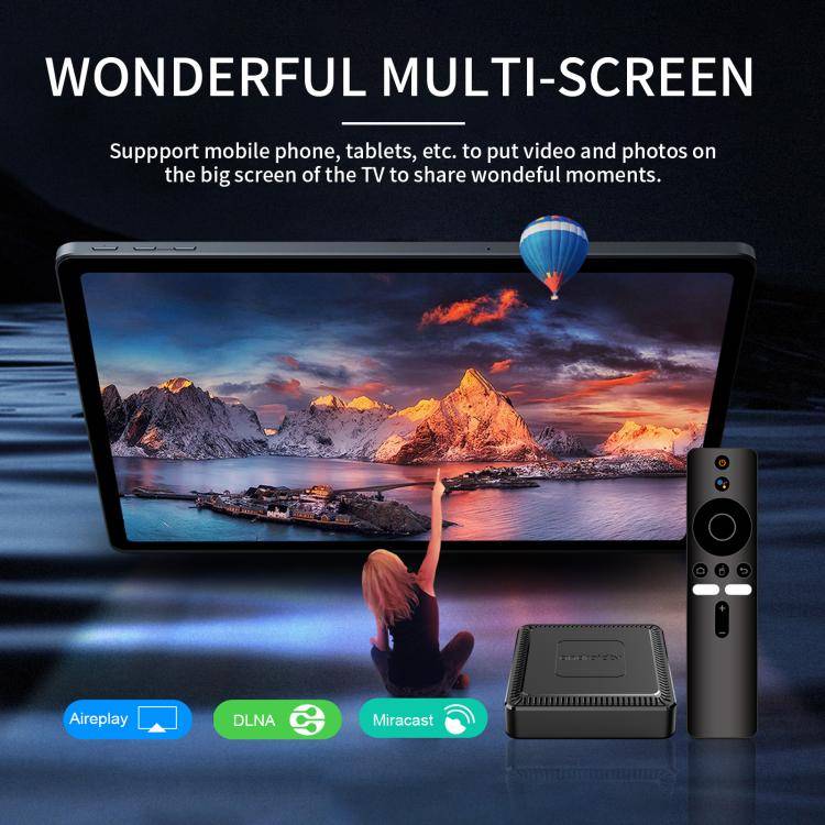 Q7 4K UHD Android 10 Smart TV Box with Remote Control, 2GB+8GB, Allwinner H313 Quad-Core(AU Plug)